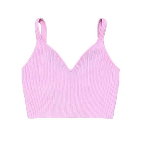 Pink Cropped Tank Top - Picture 2 of 3